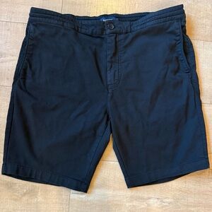Barkers Flat Front Shorts black organic Cotton large drawstring comfort lounge
